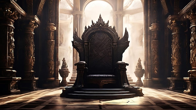 majestic king throne chair on the luxurious roomAI Generative