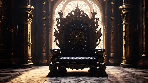 majestic king throne chair on the luxurious roomAI Generative