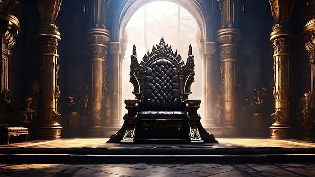 majestic king throne chair on the luxurious roomAI Generative