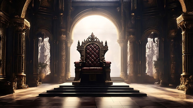 majestic king throne chair on the luxurious roomAI Generative