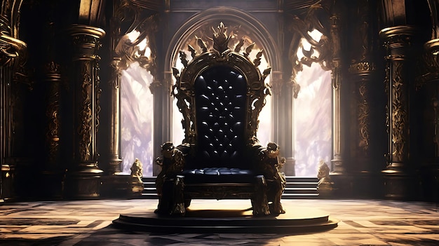 majestic king throne chair on the luxurious roomAI Generative