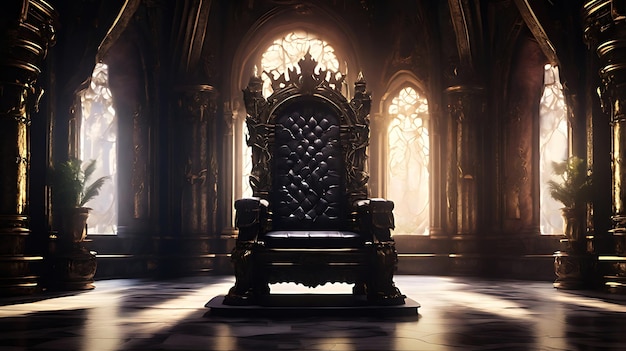 majestic king throne chair on the luxurious roomAI Generative