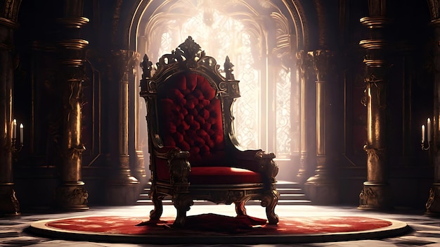 Photo majestic king throne chair on the luxurious roomai generative