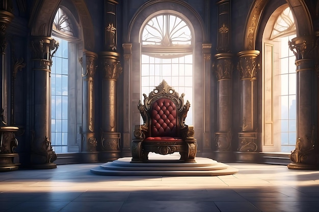 Photo majestic king throne chair on the luxurious roomai generative