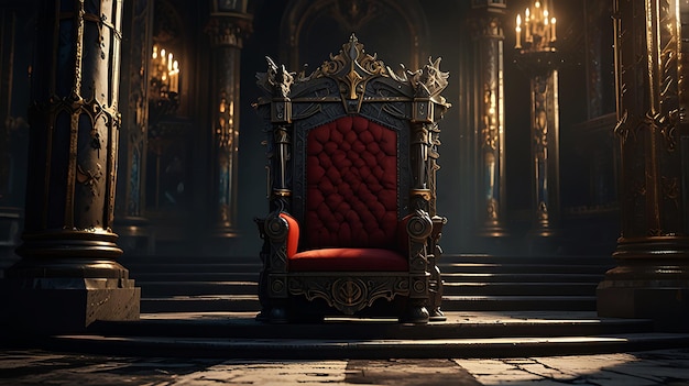 Photo majestic king throne chair on the luxurious roomai generative