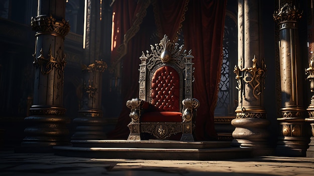 Photo majestic king throne chair on the luxurious roomai generative