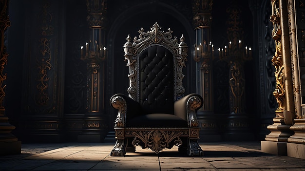 Photo majestic king throne chair on the luxurious roomai generative