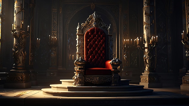 Photo majestic king throne chair on the luxurious roomai generative