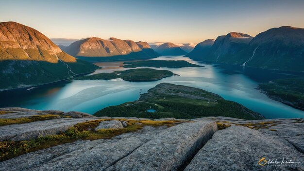 Photo majestic landscape of norway