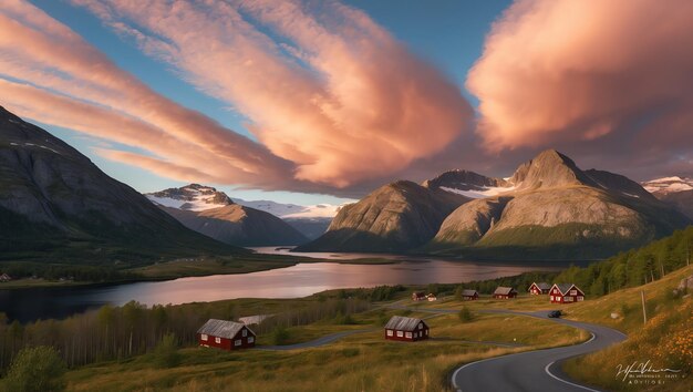 Photo majestic landscape of norway