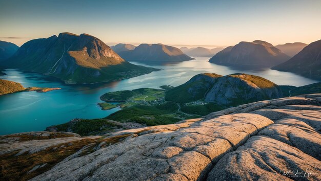 Photo majestic landscape of norway