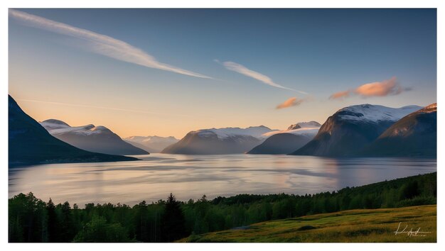 Photo majestic landscape of norway