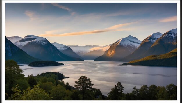 Photo majestic landscape of norway