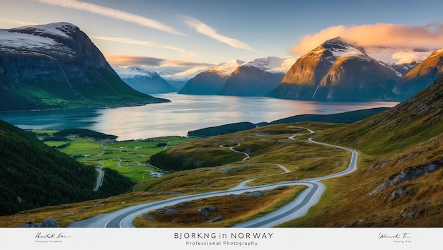 Photo majestic landscape of norway