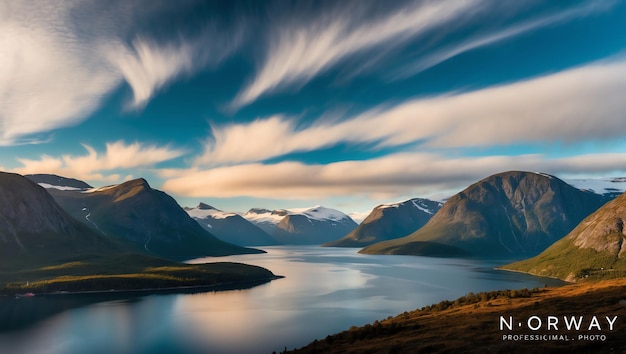 Photo majestic landscape of norway