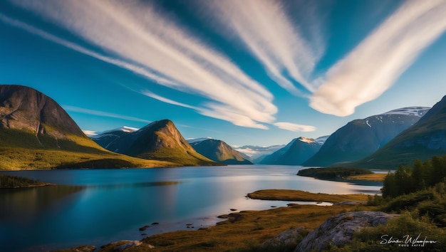 Photo majestic landscape of norway