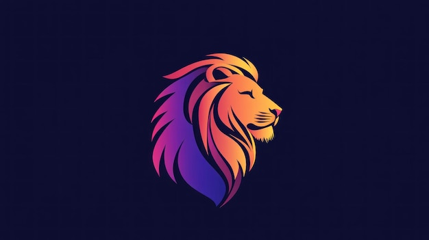 Majestic Lion Head in Gradient Colors