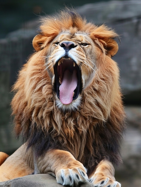 Majestic Lion Roaring in the Wild Powerful Wildlife Photography