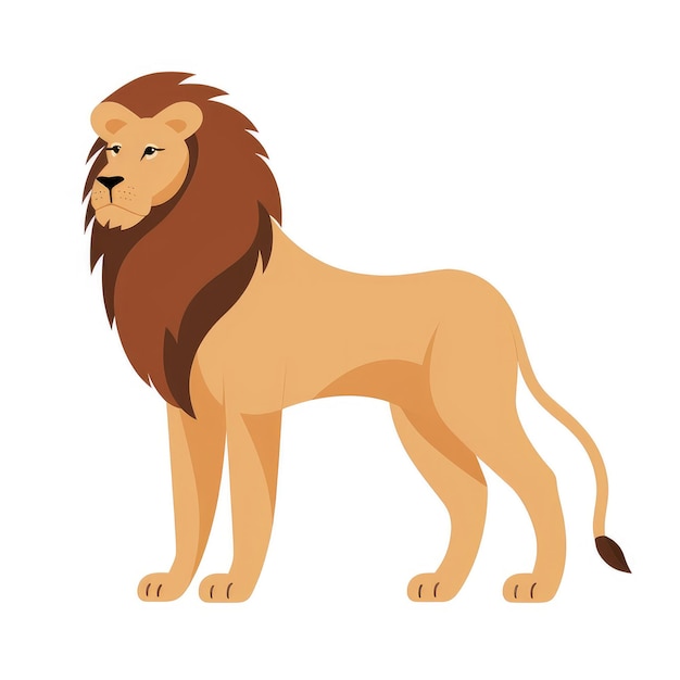 Photo majestic lion in stylized vector art