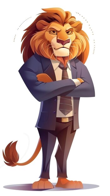 A majestic lion teacher cartoon style lion drawing