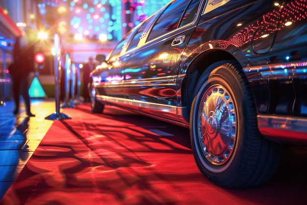 A majestic luxury limousine sits elegantly in fron generative ai