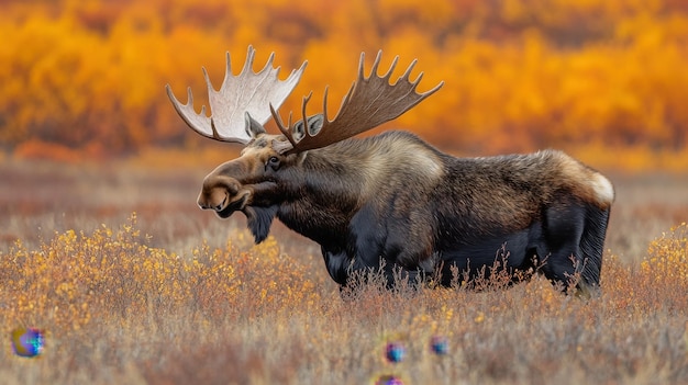 Photo majestic moose in autumn wilderness