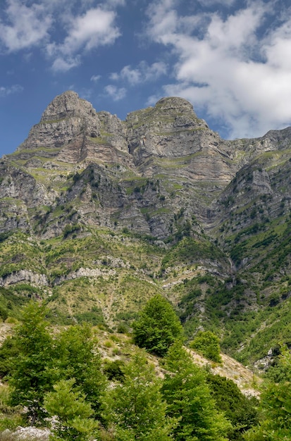 The majestic mountain on a cloudy day region Tzoumerka Epirus Greece