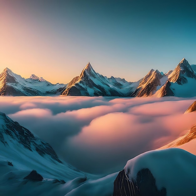 Majestic Mountain Peaks Breathtaking Nature Landscape Photography Microstock Image