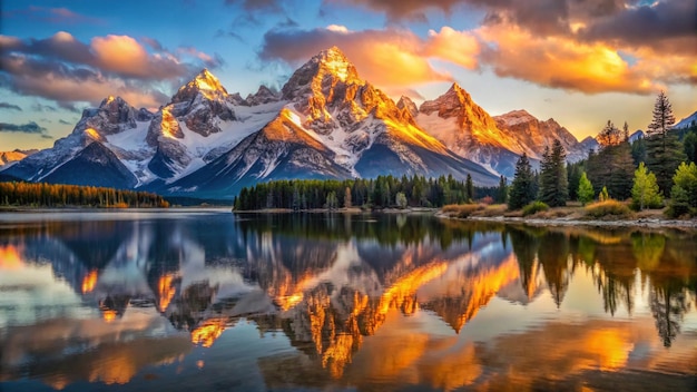 Majestic Mountain Range at Sunrise SnowCapped Peaks 8k HD Photo