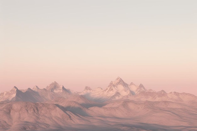 Photo majestic mountain range with soft pink hues at dawn