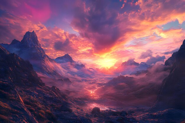 Majestic Mountain Sunset