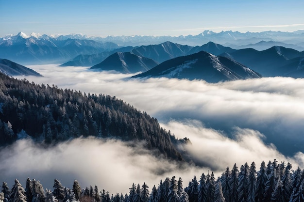 Majestic Mountain Vista with Clouds