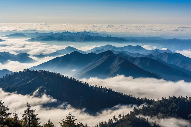 Majestic Mountain Vista with Clouds