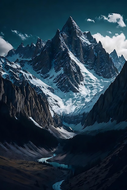 Majestic mountains Ai generated