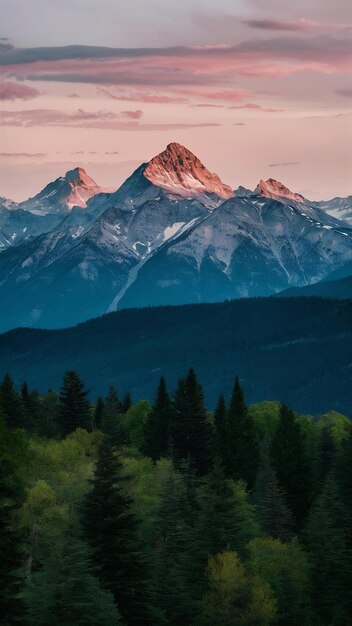 Photo majestic mountn range green trees tranquil scene generated by