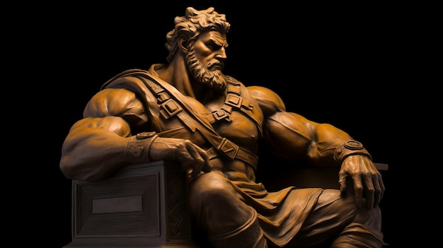 Majestic Muscular Stoic Statue Statue of a muscular stoic