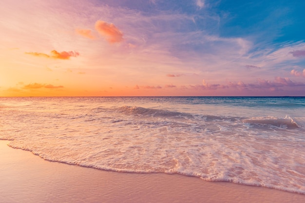 Majestic nature beach. Paradise island summer travel vacation sun sea sand sky coco palms landscape