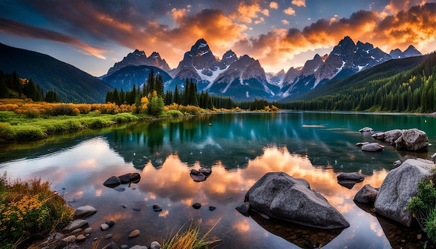 Photo majestic nature mountains