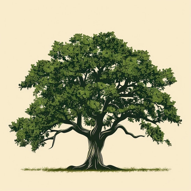 Photo majestic oak tree illustration symbol of strength and longevity