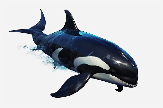 Majestic Orca whale gracefully swimming in the ocean depths Generative AI