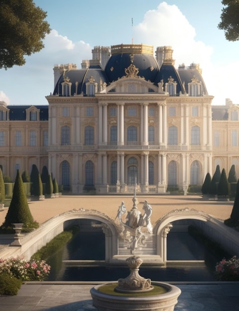 Photo a majestic palace of versaille with its grandiose architecture and intricate details