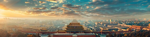 Photo majestic panorama of the iconic forbidden city in beijing china s imperial legacy