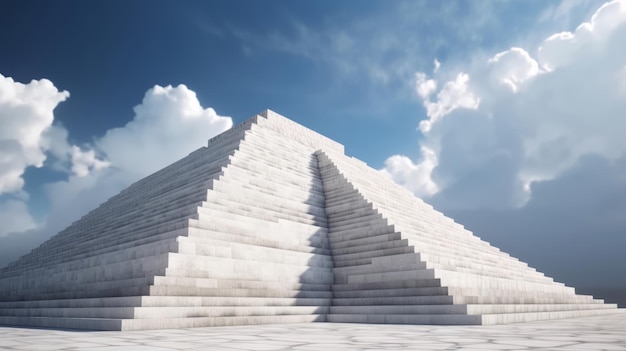 A majestic pyramid towering against a clear blue sky Generative ai