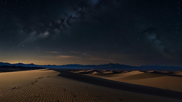 Photo majestic sand dunes beneath a starry night sky