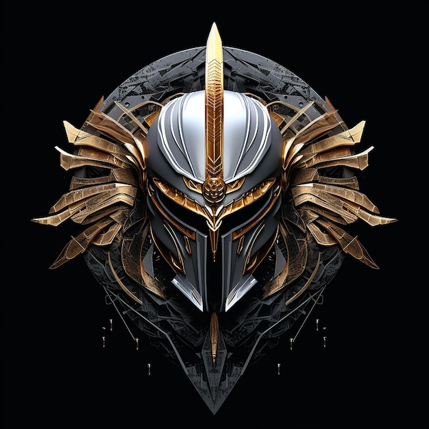 Majestic Silver and Gold Spartan Emblem