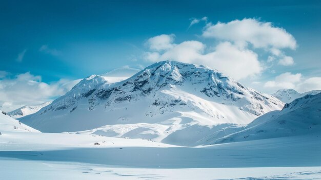 Majestic SnowCapped Mountain Under Clear Blue Sky