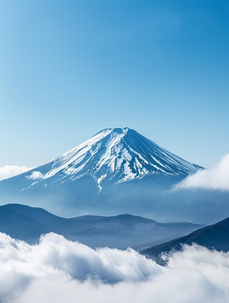 Majestic SnowCapped Mountain Peak Above Clouds Serene Nature Landscape