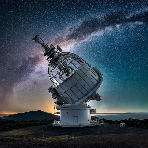 Photo majestic telescope on mauna kea a view above the clouds