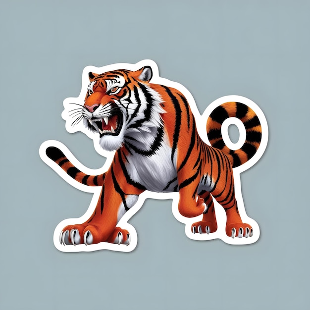 Majestic Tiger 3D Sticker Design