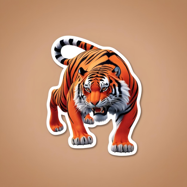 Majestic Tiger 3D Sticker Design